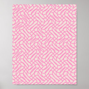 Poster Motif rose preppy Abstrait