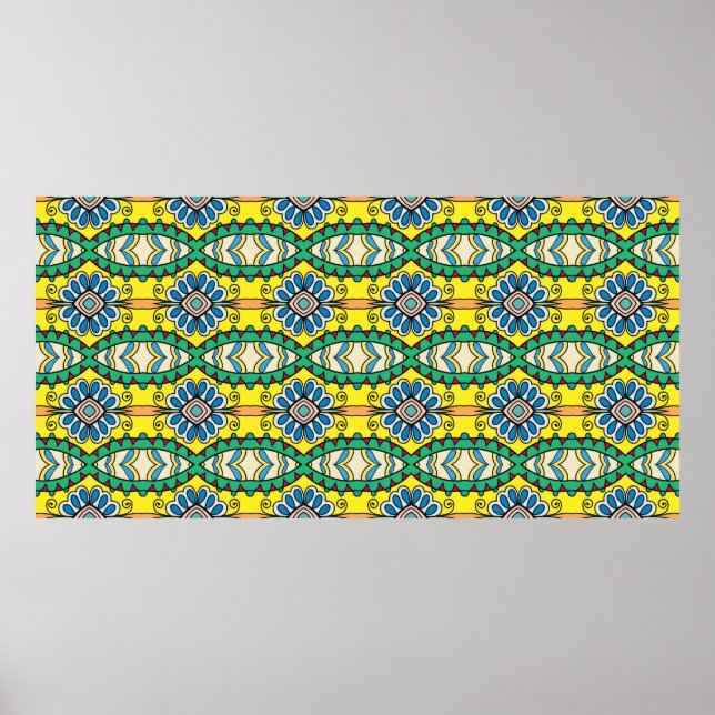 Poster Motif sans couture abstrait dessiné à la main. Déc (Devant)