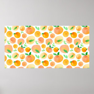 Poster Motif sans couture avec aquarelle peinte à la main