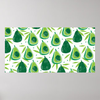 Poster Motif sans couture avec avocats. Timbre texturé. v
