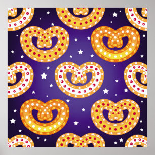 Poster Motif sans couture avec bonbons de Noël. Vintage