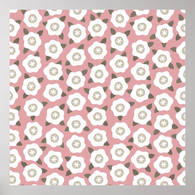 Poster Motif sans couture avec des fleurs mignonnes sur l (Devant)
