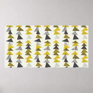 Poster Motif sans couture avec différents triangles en s 
