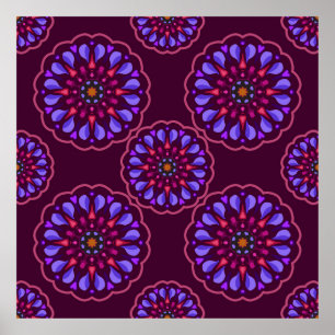 Poster Motif sans couture avec ornement artistique de man