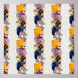 Poster Motif sans couture avec traits de peinture dessiné