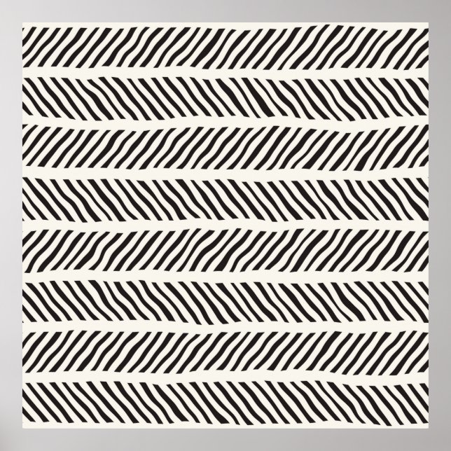 Poster Motif sans couture avec traits dessinés à la main. (Devant)