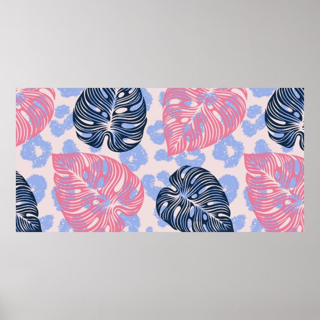 Poster Motif sans couture dans la jungle sauvage, arrière (Devant)
