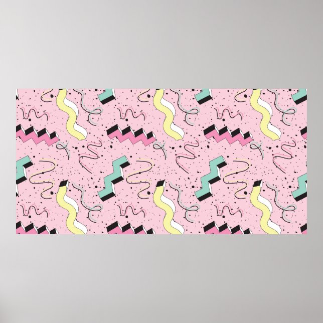 Poster Motif sans couture dans un style rétro abstrait et (Devant)