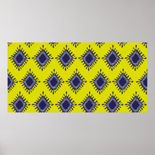 Poster Motif sans couture de la tribu ikat moderne