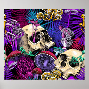Poster Motif sans couture de papier peint. Magie éclatant
