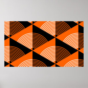 Poster Motif sans couture de style japonais avec triangle