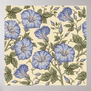 Poster Motif sans couture. Des fleurs sauvages de Petunia