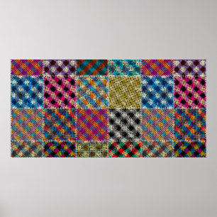 Poster Motif sans couture. Imitation d'un motif patchwork