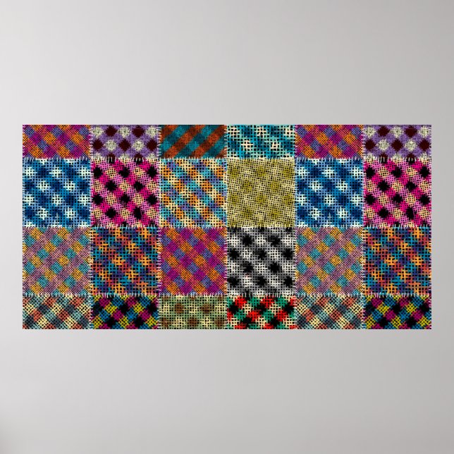 Poster Motif sans couture. Imitation d'un motif patchwork (Devant)