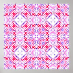 Poster Motif sans couture tribale. Eau de grunge peinte à