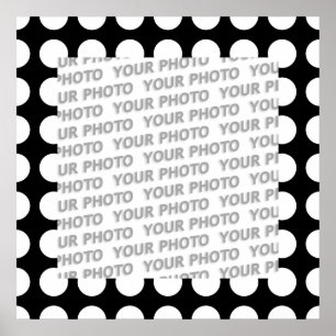 Poster Motif sans fin de points blancs + votre fond.