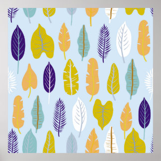 Poster Motif sans joint avec forêt tropicale sauvage