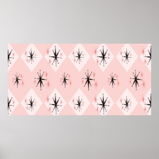 Poster Motif sans soudure à l'ère atomique inspiré de