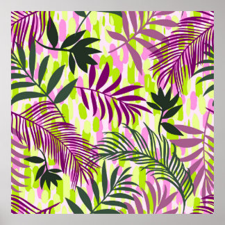 Poster Motif sans soudure botanique mélangé avec des sh g