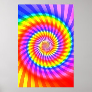 Poster : Motif spiral coloré