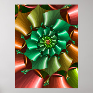 Poster Motif spiral multicolore