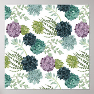 Poster Motif succulent 3 de collection de bonheur de