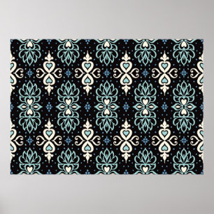 Poster Motif Talavera. Azulejos portugal. ornam turc