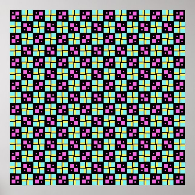 Poster Motif Terrazzo géométrique (Devant)