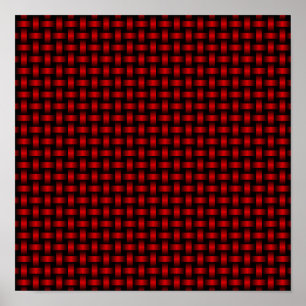 Poster Motif Tissé Rouge Noir
