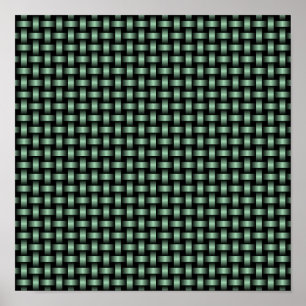 Poster Motif Tissé Vert Noir