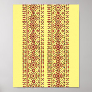 Poster Motif traditionnel, Motif traditionnel roumain T-S