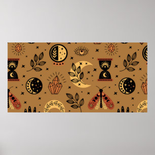 Poster motif transparent avec éléments magiques