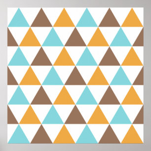 Poster Motif triangle de couleur rétro