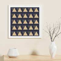 Motif triangle simple en or et gris charbon