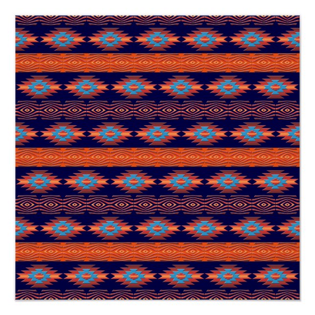 Poster Motif tribal ethnique du sud-ouest. (Devant)