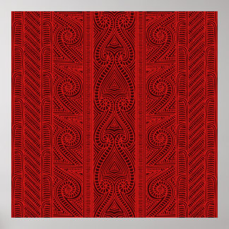 Poster Motif tribal maori - L'art Whakairo de la sculptur