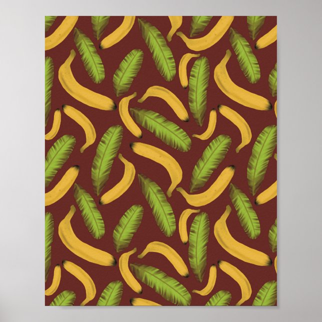 Poster Motif Tropical Red Banana Leaf (Devant)