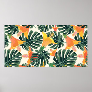 Poster Motif tropical. Texture textile colorée. exotique