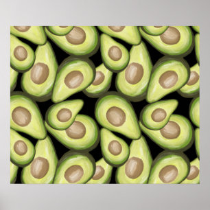 Poster Motif Vegan Avocado frais et gourmand