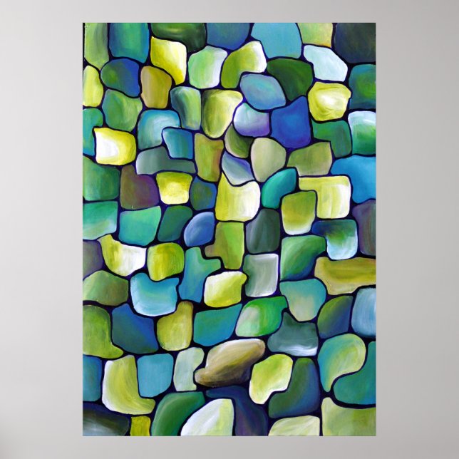 Poster Motif vert contemporain (Devant)