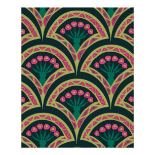 Poster motif vert en forme de coquille