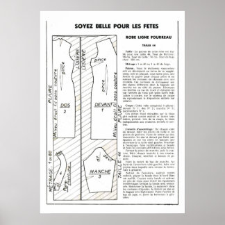 Poster Motif vestimentaire vintage rétro