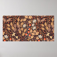 motif vintage fleuri sans soudure avec feuilles d'
