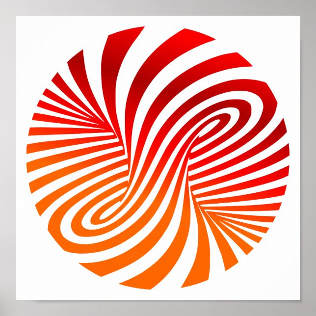 Poster Motif Vortex rouge et blanc - Illusion optique (Devant)