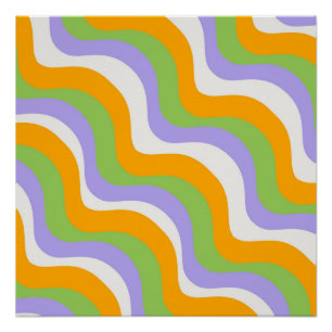 Poster Motif Y2k Abstrait de la couche Super d'onde rétro