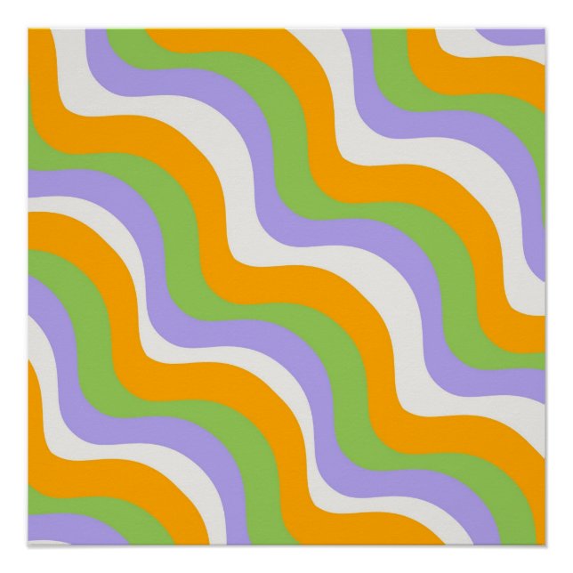 Poster Motif Y2k Abstrait de la couche Super d'onde rétro (Devant)