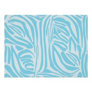Poster Motif Zèbre Bleu