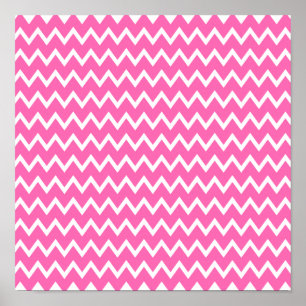 Poster Motif Zigzag rose chaud