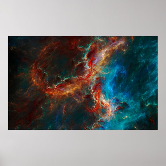 Poster motifs et formes fractales Abstraits. Unité infini (Devant)