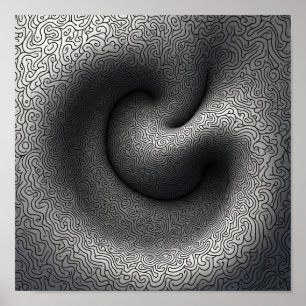 Poster motifs pivotants Abstraits dans un design monochro